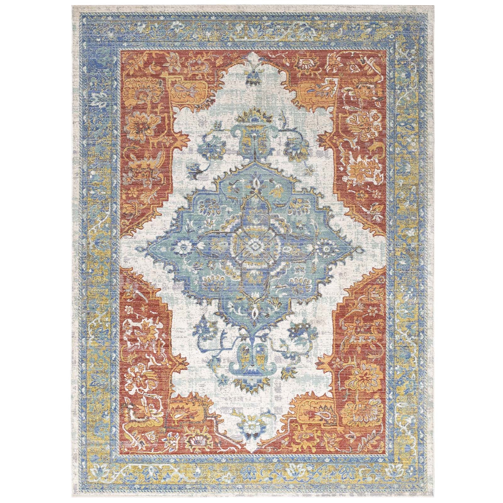 Citlali Distressed Southwestern Aztec 8x10 Area Rug