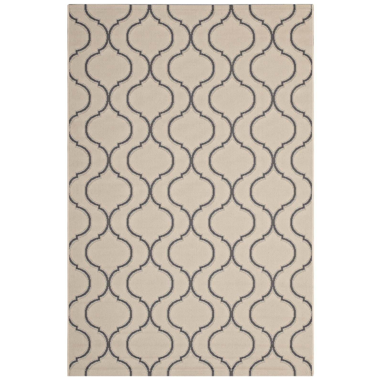 Linza Wave Abstract Trellis 5x8 Indoor and Outdoor Area Rug