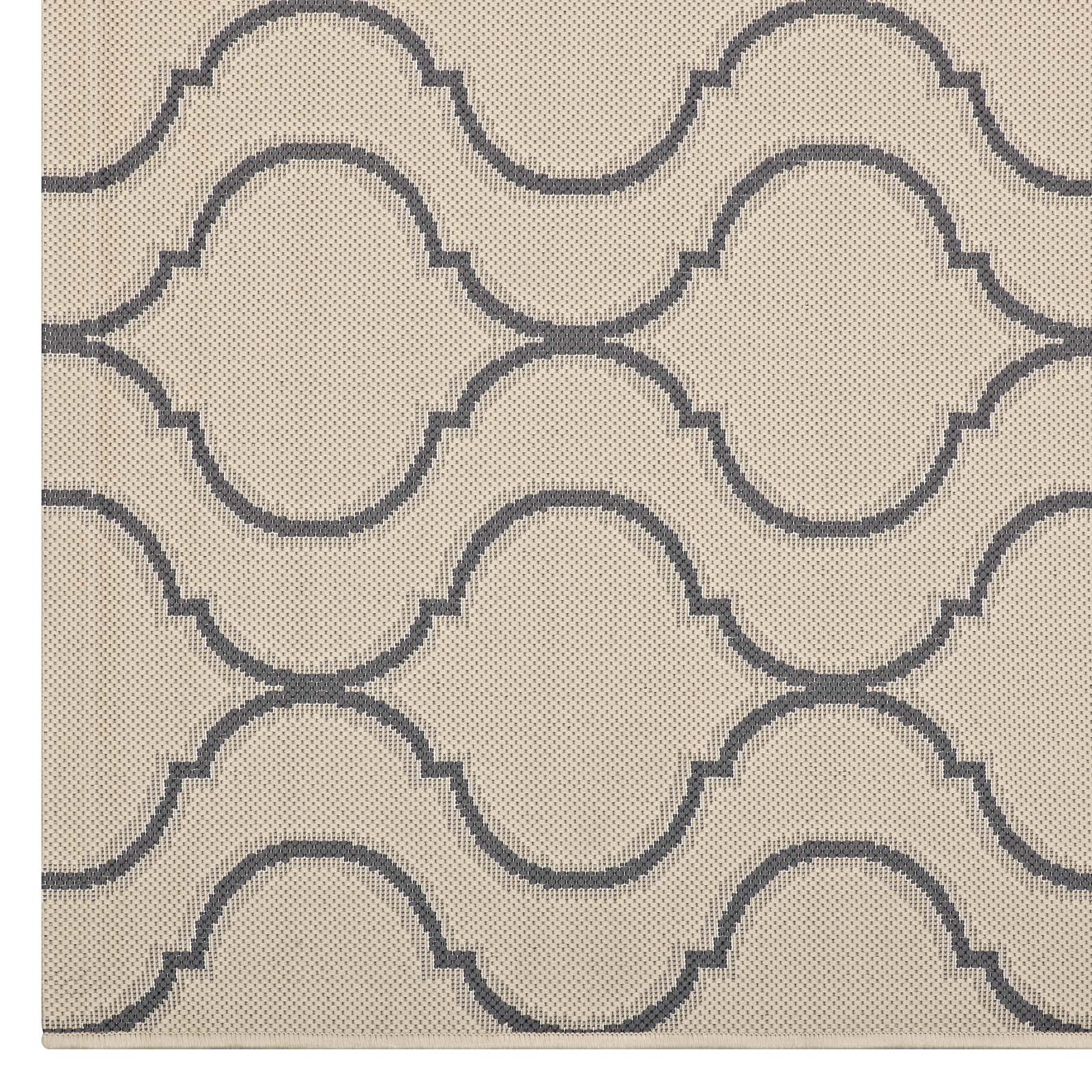 Linza Wave Abstract Trellis 5x8 Indoor and Outdoor Area Rug