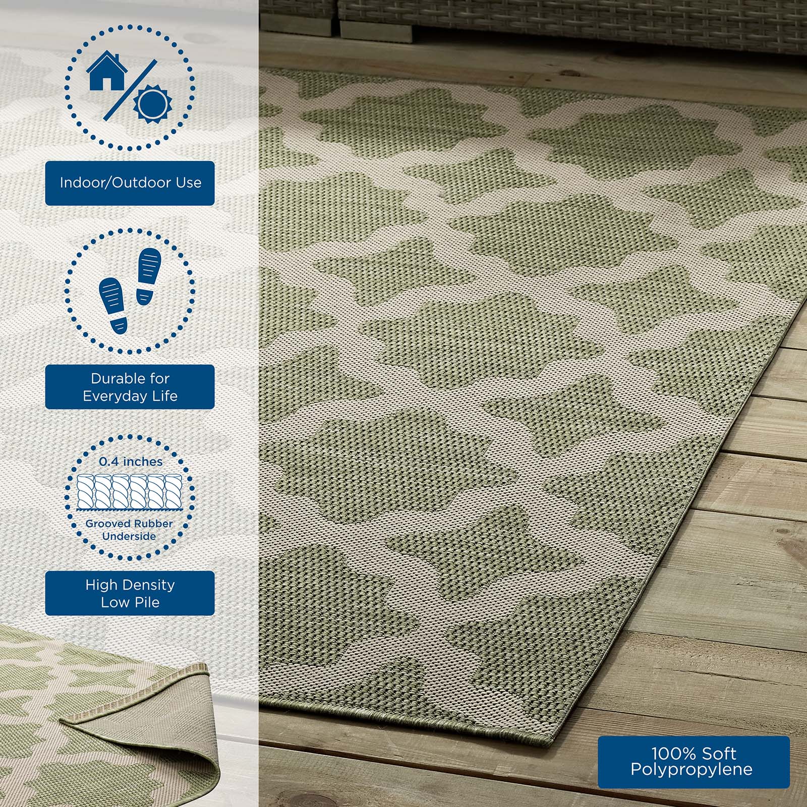 Cerelia Moroccan Trellis 9x12 Indoor and Outdoor Area Rug