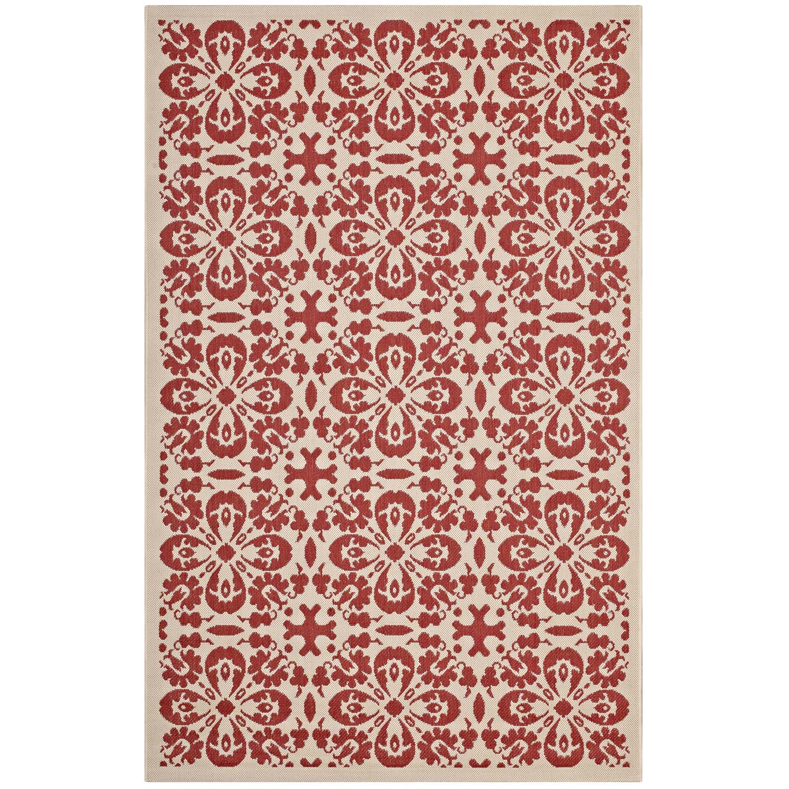 Ariana Vintage Floral Trellis 5x8 Indoor and Outdoor Area Rug