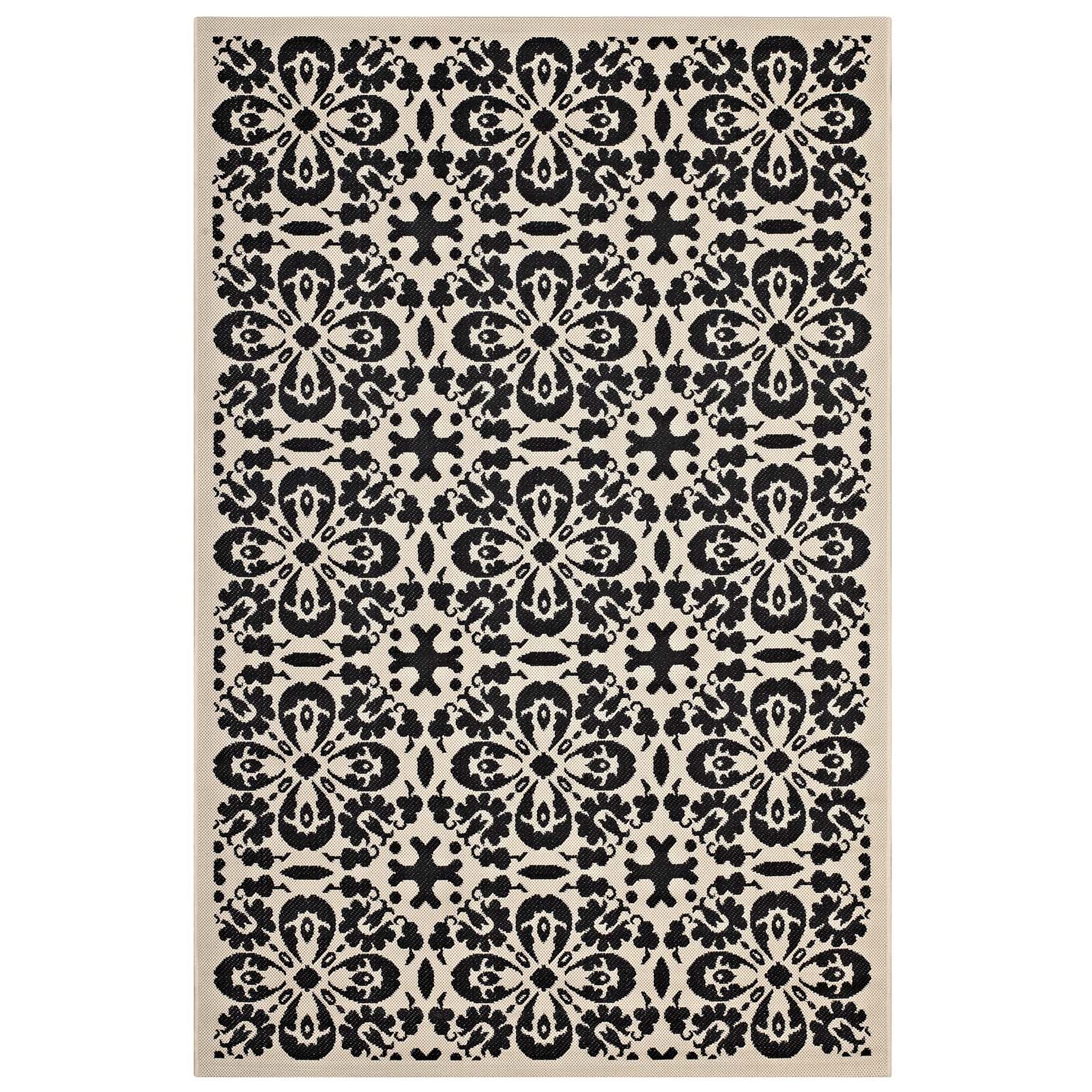 Ariana Vintage Floral Trellis 5x8 Indoor and Outdoor Area Rug