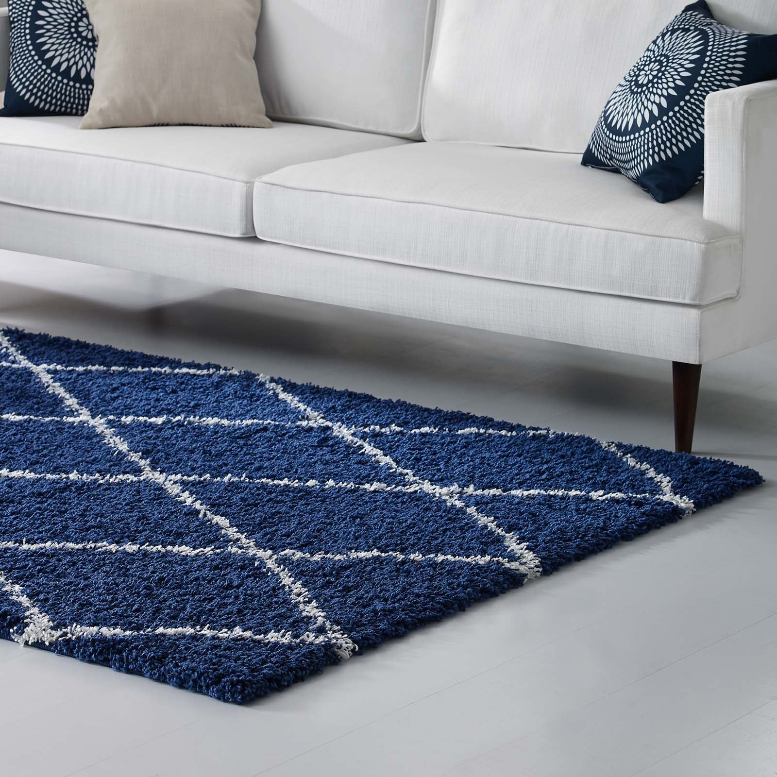 Toryn Diamond Lattice 5x8 Shag Area Rug