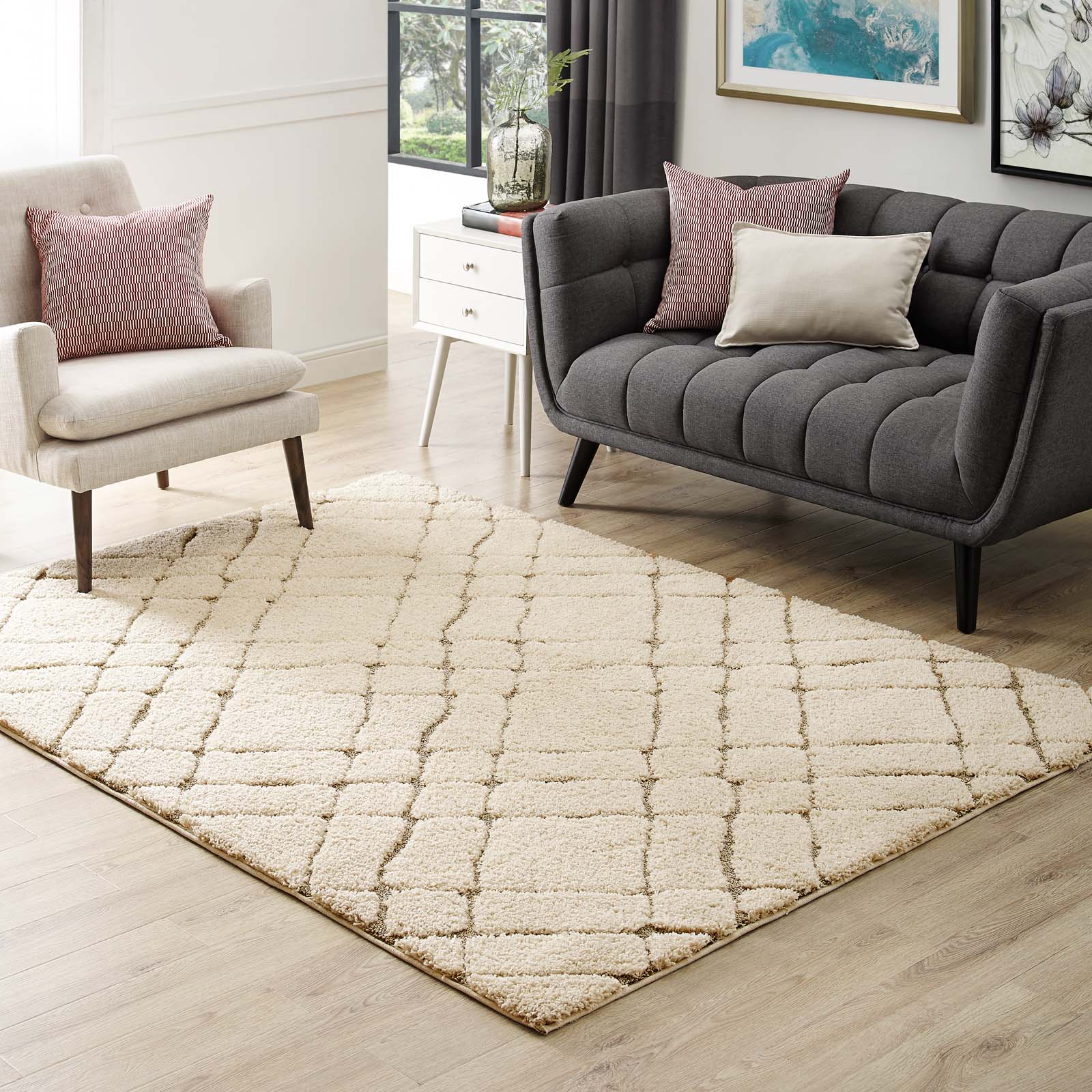 Jubilant Verona Abstract Geometric 5x8 Shag Area Rug