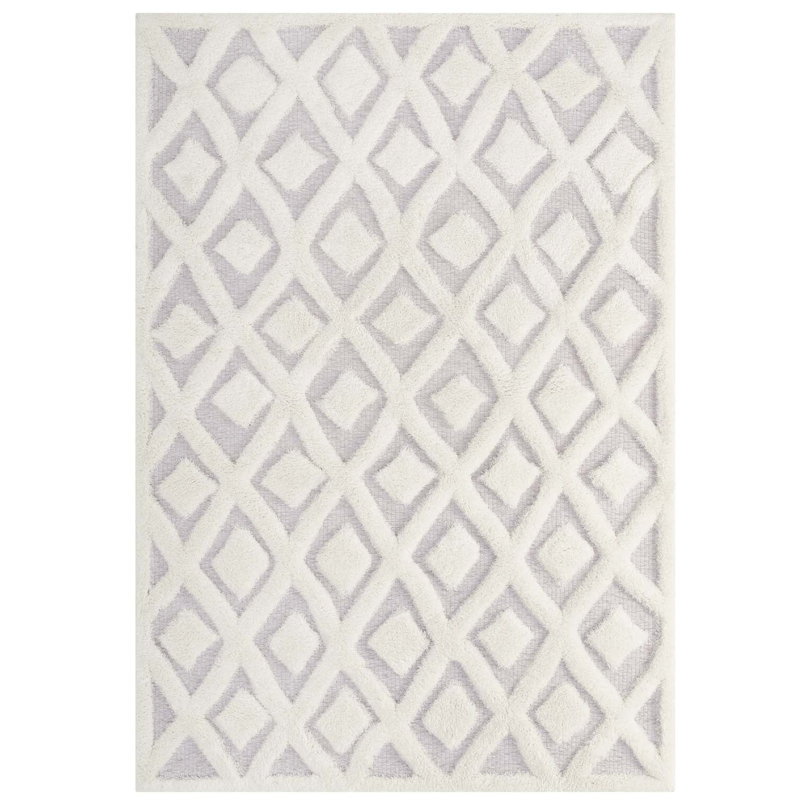 Whimsical Morsel Abstract Diamond Lattice 5x8 Shag Area Rug