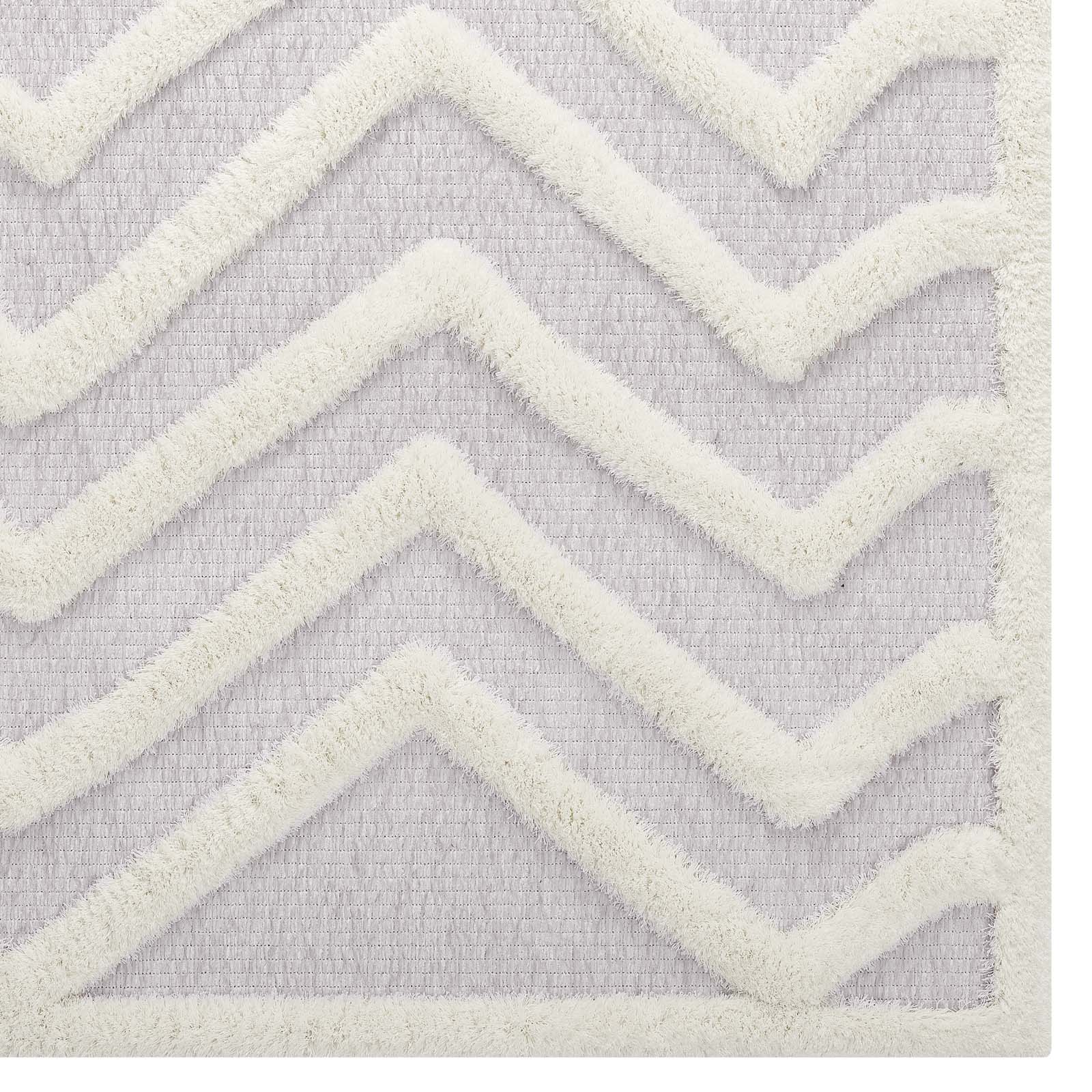 Whimsical Pathway Abstract Chevron 5x8 Shag Area Rug