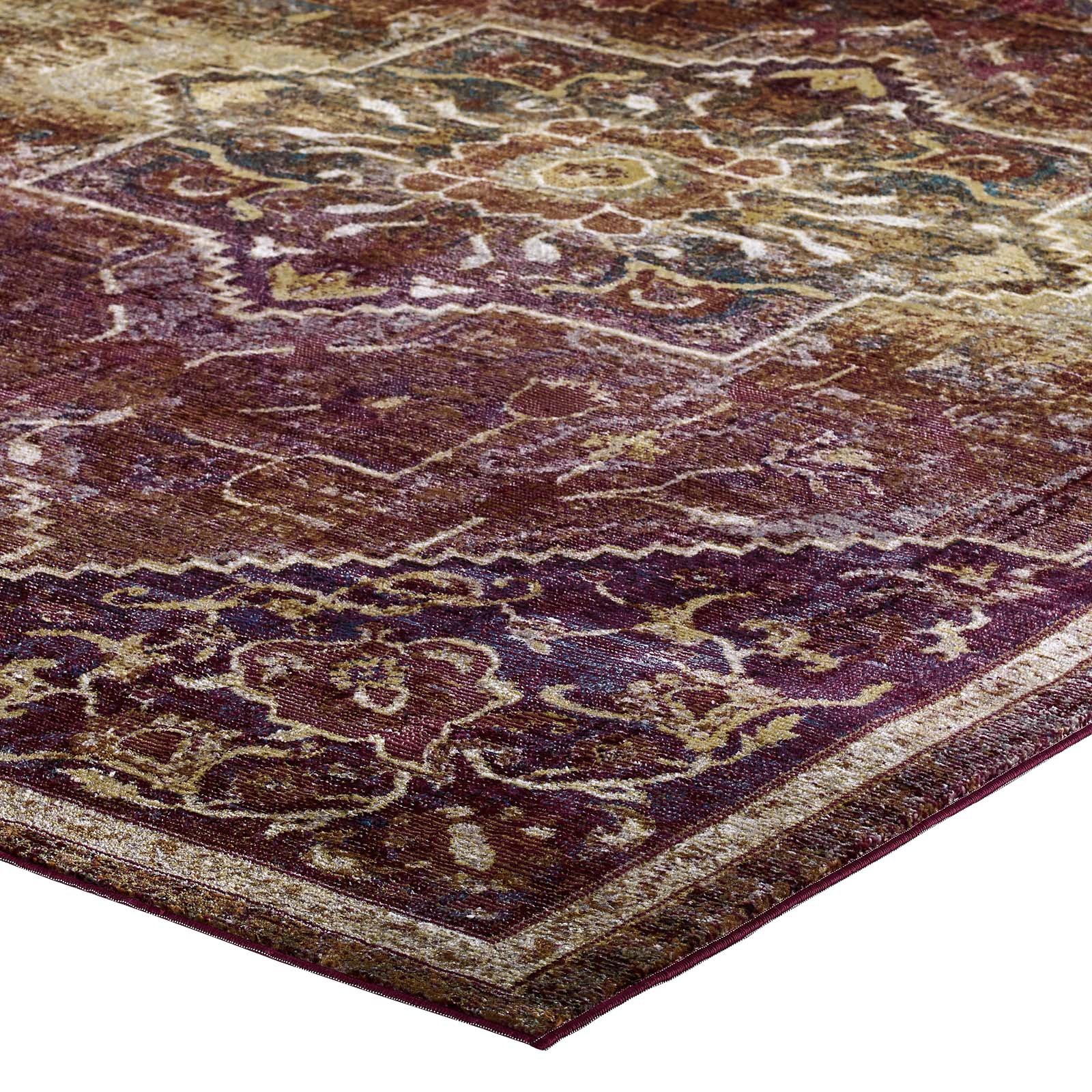 Success Kaede Transitional Distressed Vintage Floral Persian Medallion 4x6 Area Rug