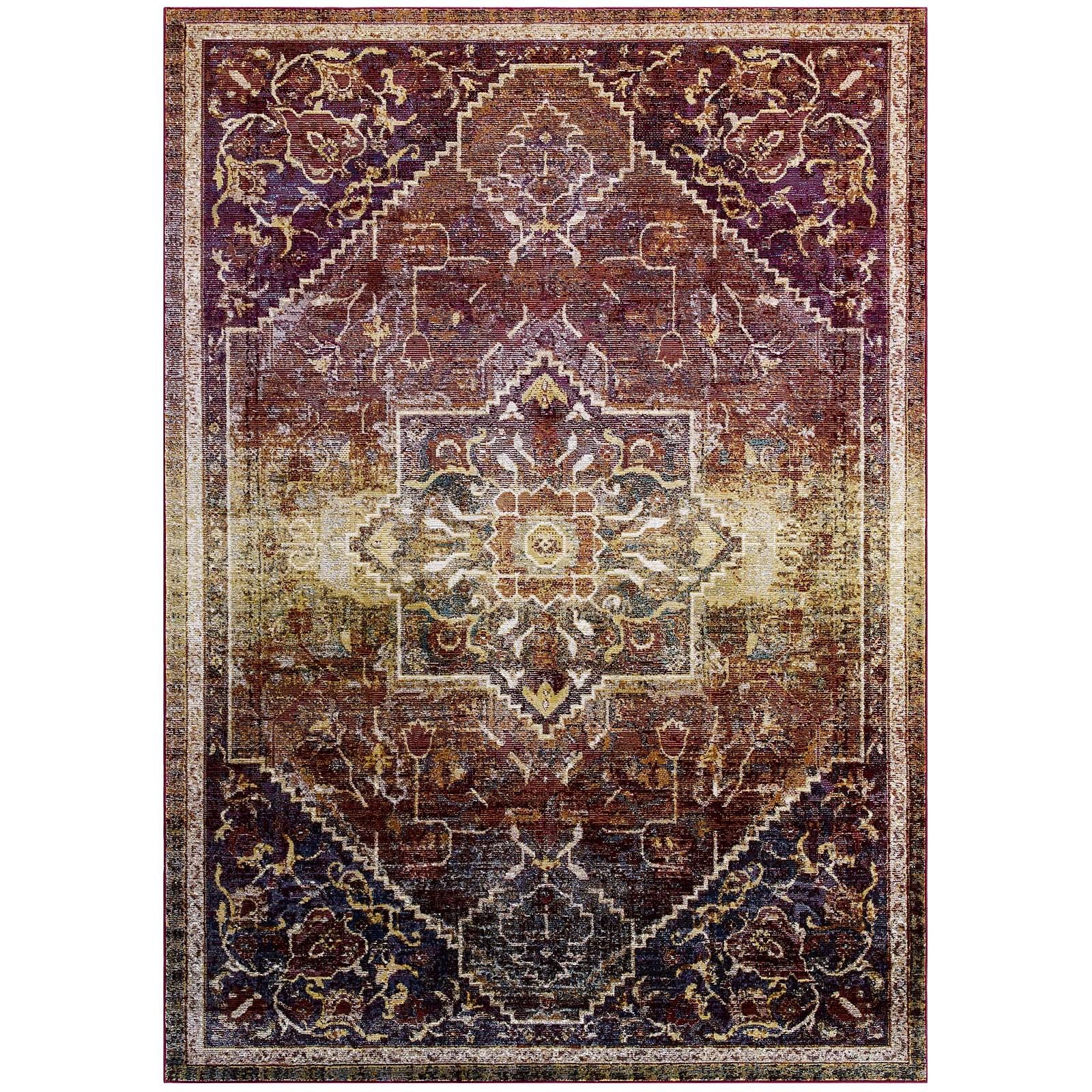 Success Kaede Transitional Distressed Vintage Floral Persian Medallion 5x8 Area Rug