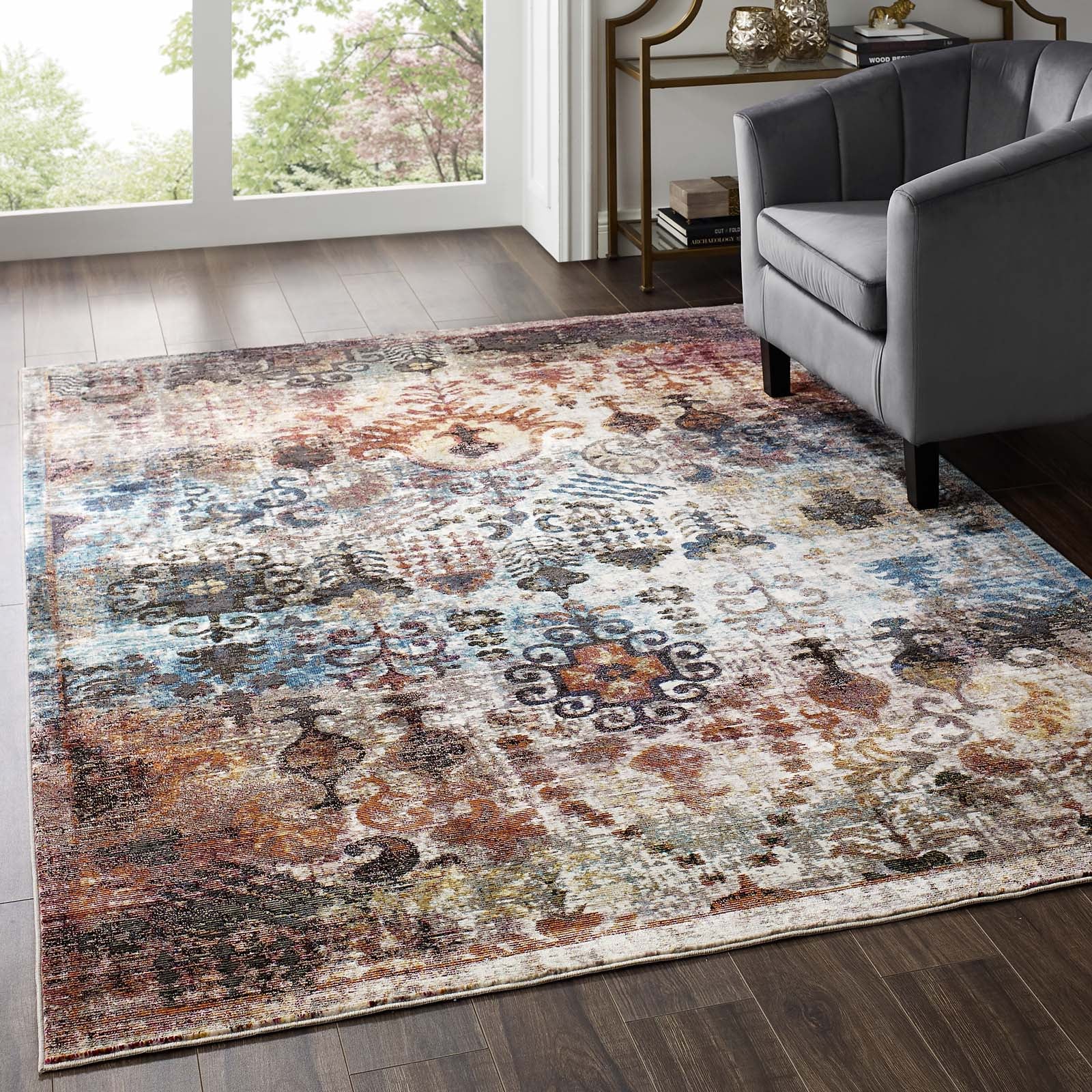 Success Tahira Transitional Distressed Vintage Floral Moroccan Trellis 4x6 Area Rug