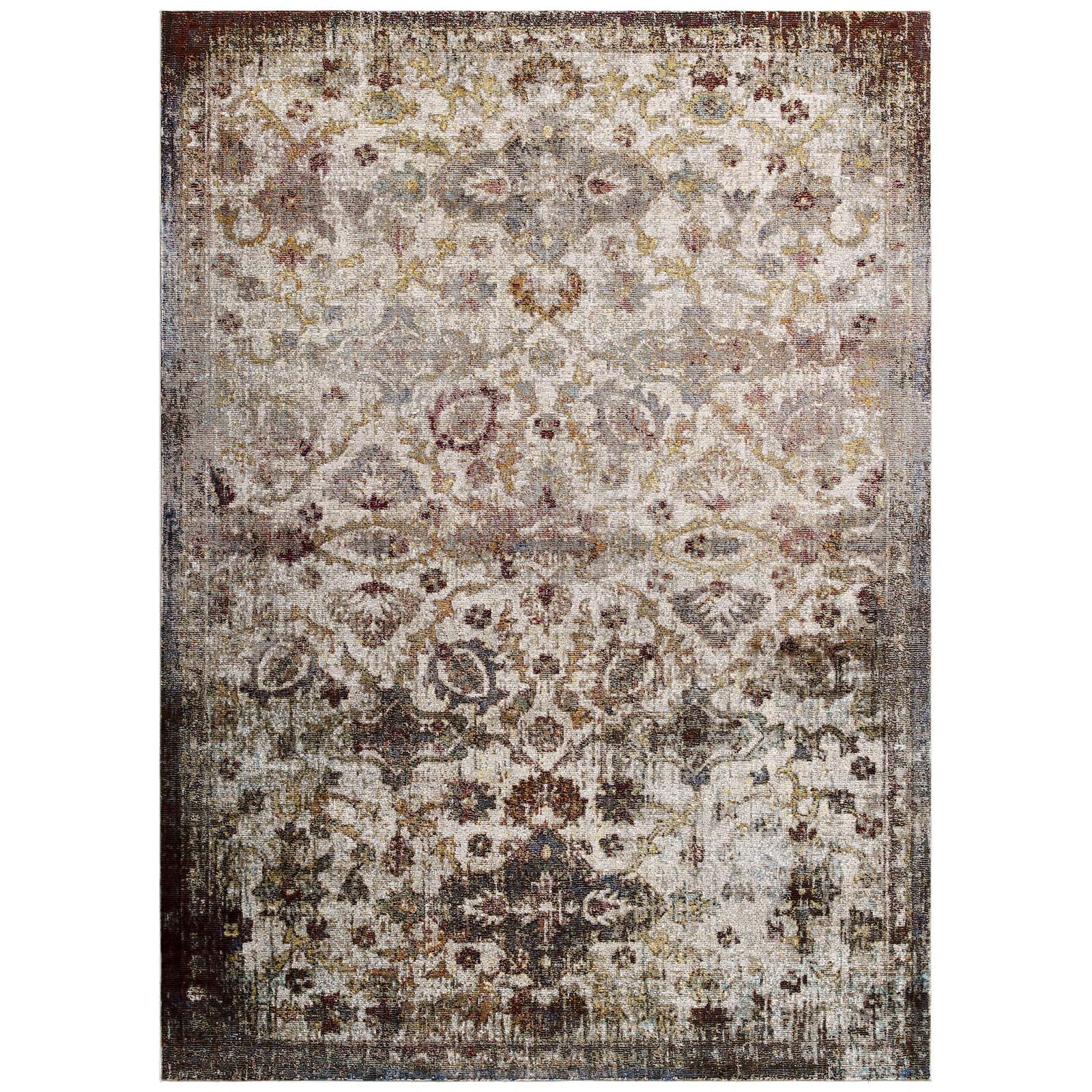 Success Kaede Distressed Vintage Floral Moroccan Trellis 5x8 Area Rug