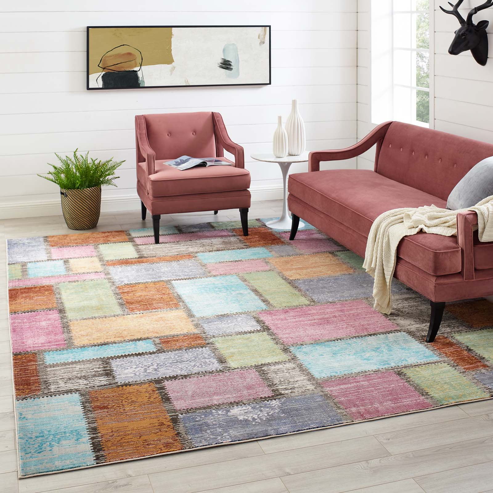 Success Nyssa Abstract Geometric Mosaic 8x10 Area Rug