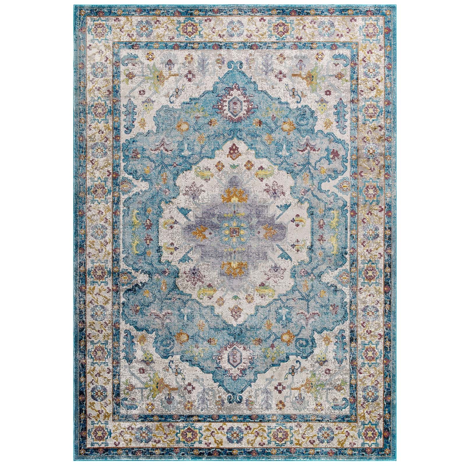 Success Anisah Distressed Floral Persian Medallion 5x8 Area Rug