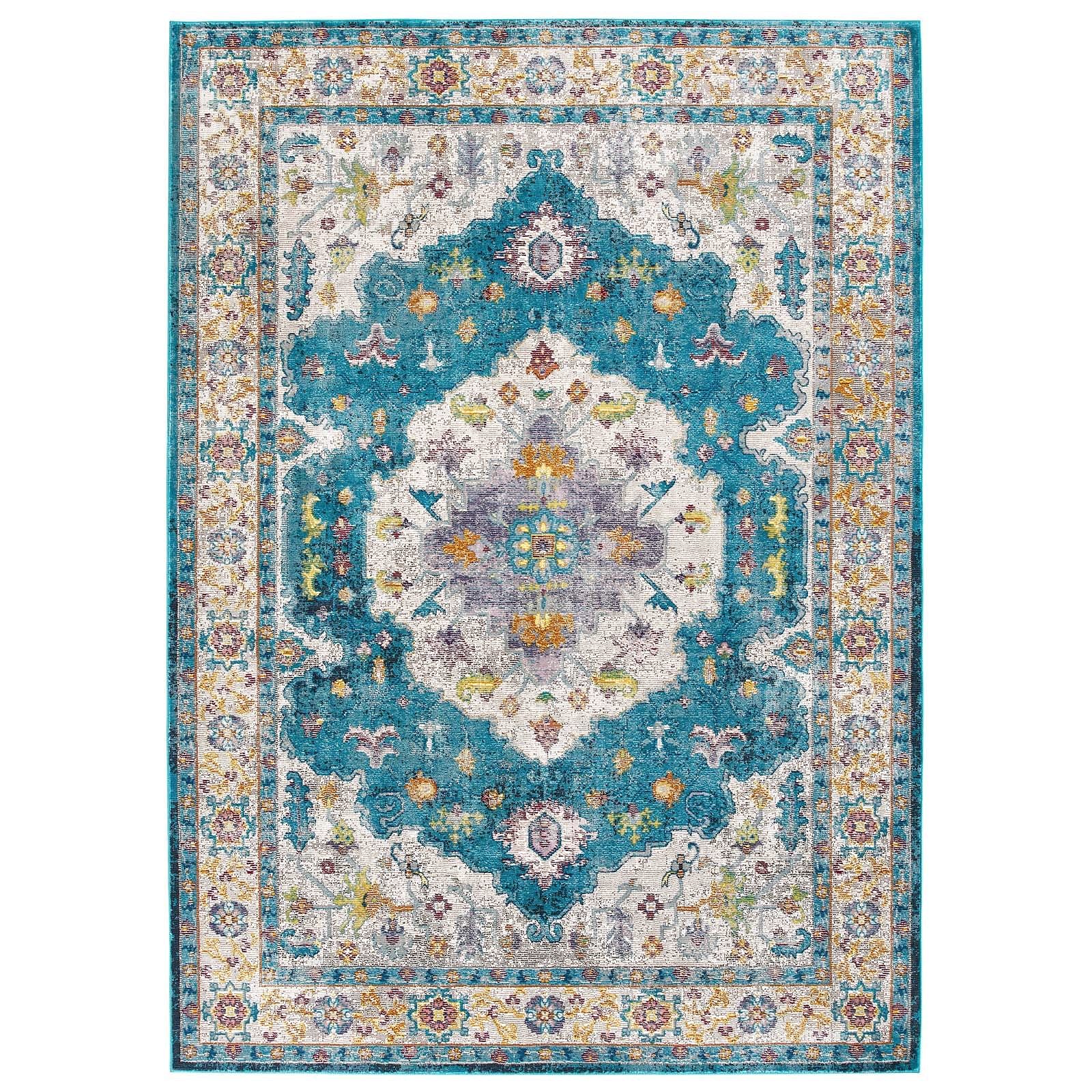 Success Anisah Distressed Floral Persian Medallion 5x8 Area Rug