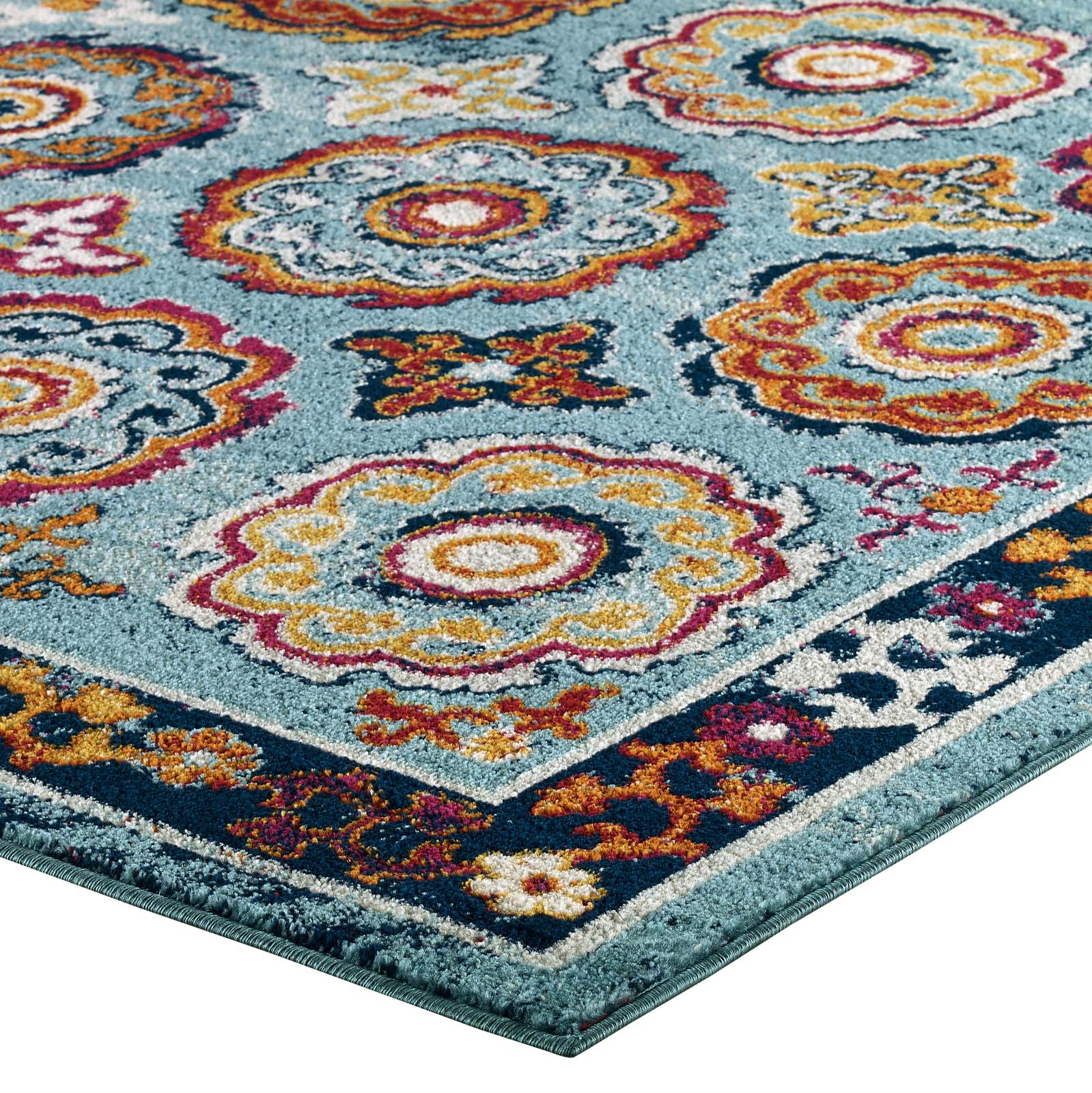 Entourage Odile Distressed Floral Moroccan Trellis 5x8 Area Rug