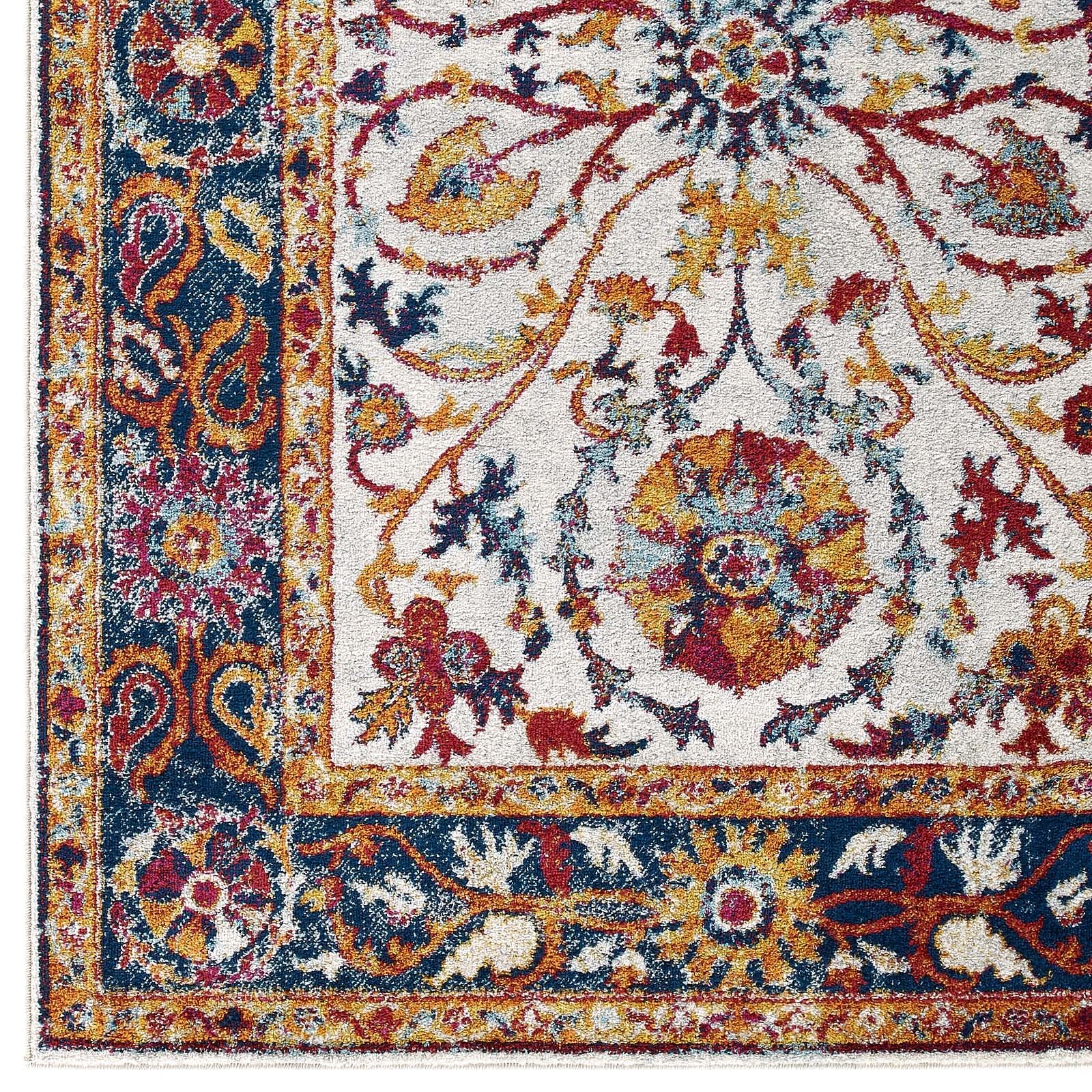 Entourage Samira Distressed Vintage Floral Persian Medallion 8x10 Area Rug