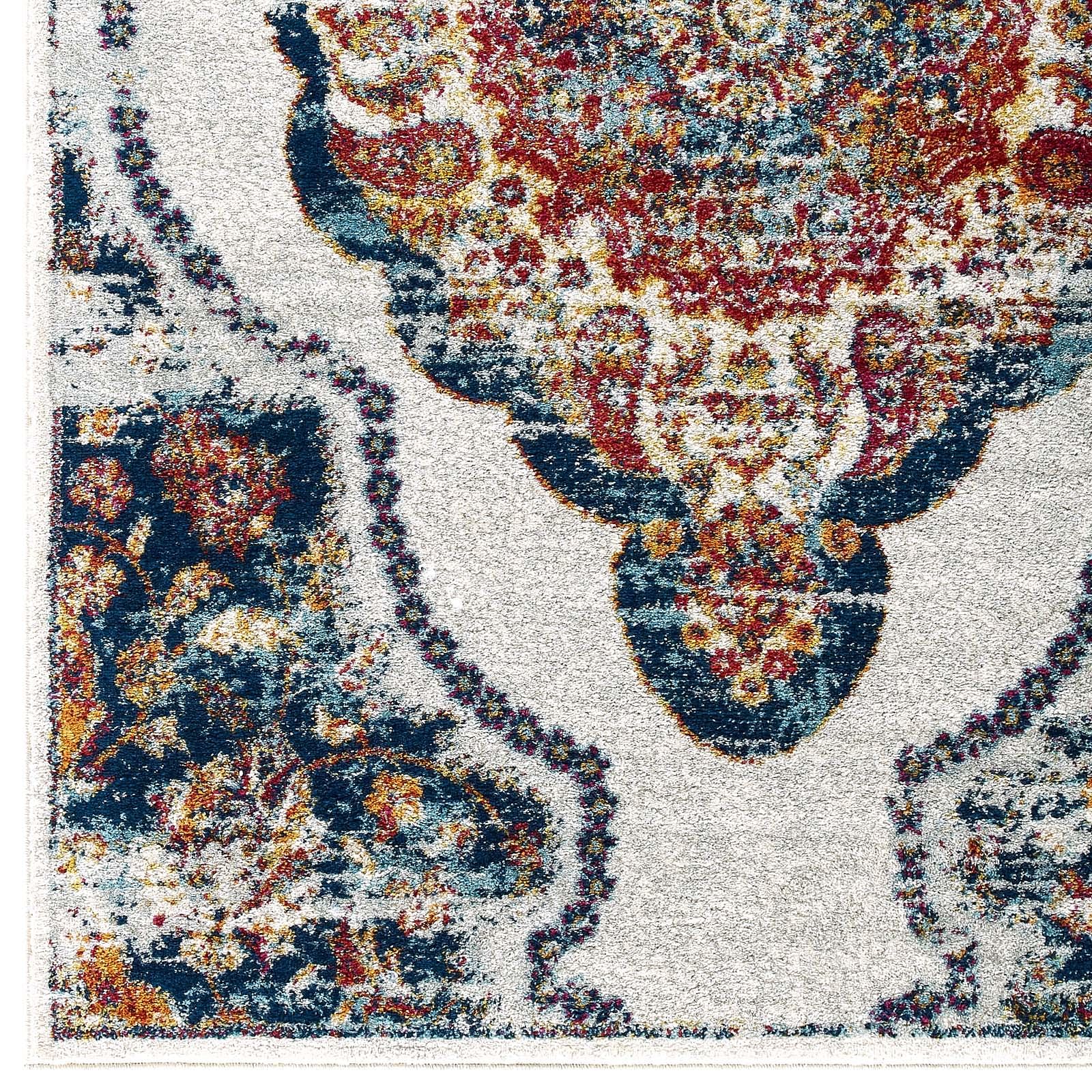 Entourage Malia Distressed Vintage Floral Persian Medallion 8x10 Area Rug