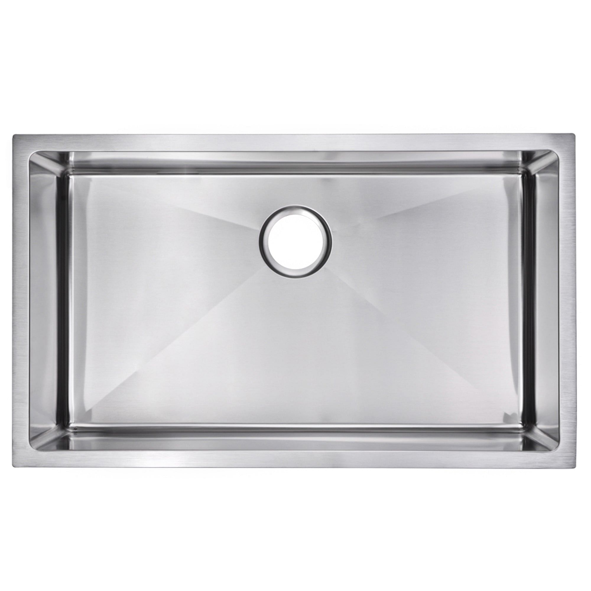 32 Inch X 19 Inch 15mm Corner Radius Single Bowl Stainless Steel Hand Made Undermount Kitchen Sink With Drain and Strainer