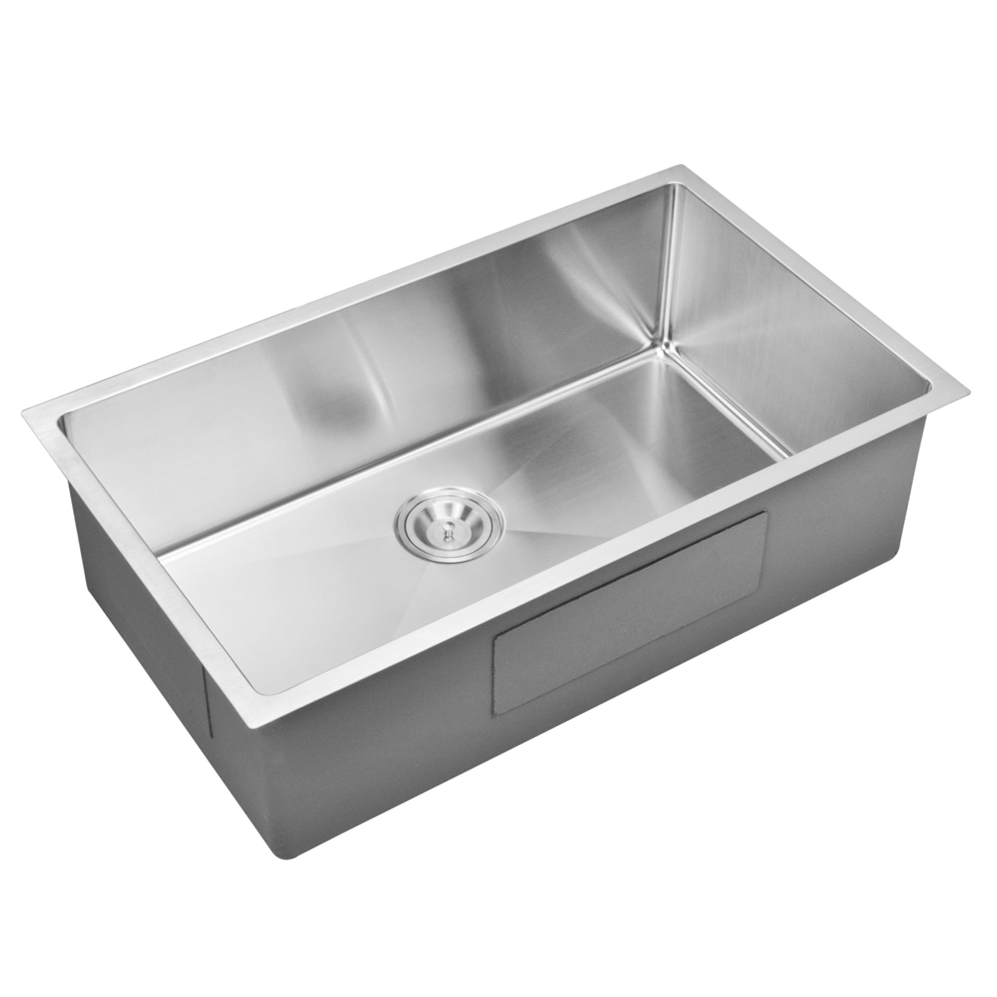 32 Inch X 19 Inch 15mm Corner Radius Single Bowl Stainless Steel Hand Made Undermount Kitchen Sink With Drain, Strainer, And Bottom Grid