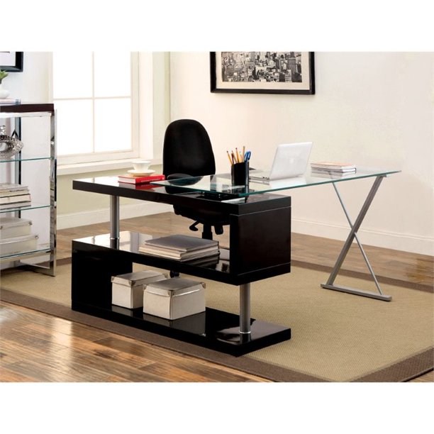 Vallow Contemporary 2-Shelf Desk