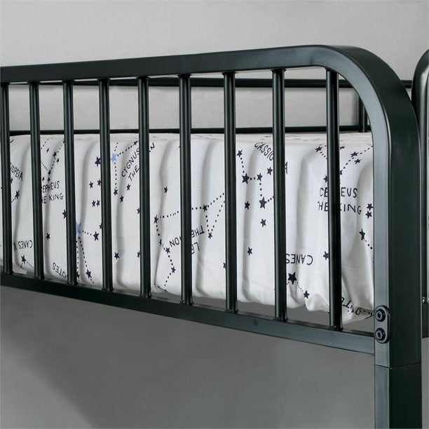 Nasan Contemporary Metal Bunk Bed in Twin over Twin