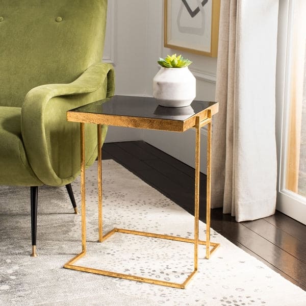 Amarylis Greek Key Side Table Luxurious Home Decor | Gold