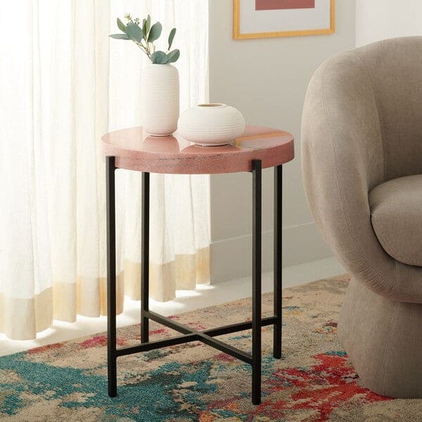 Azula Stone Top Accent End Tables for Living Room & Bedroom | Black