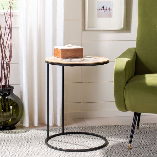 Gemma Agate Luxury Accent Side Table for Your Home | Black