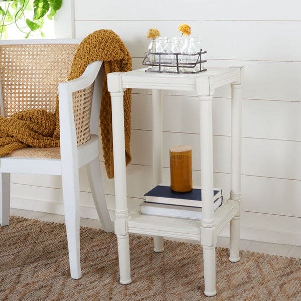 Rafiki Square Perfect Side & Accent Table for Your Living Room | White