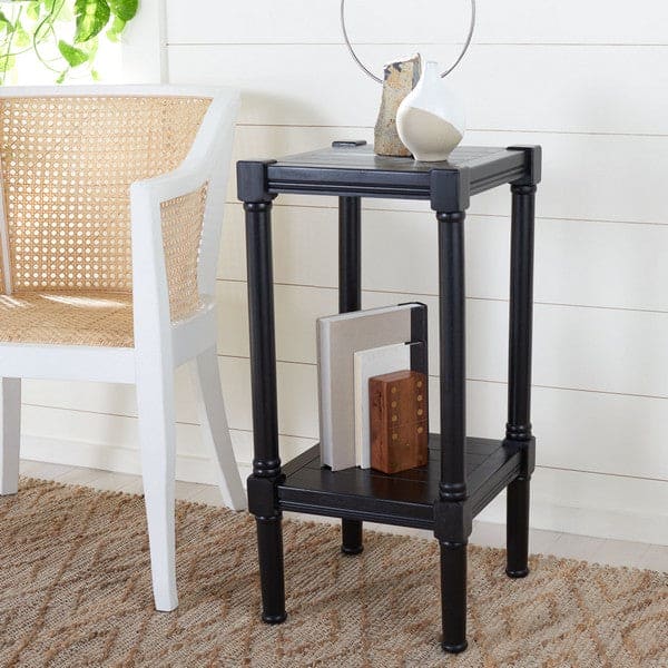 Rafiki Square Modern Side & Accent Table for Living Room | Black