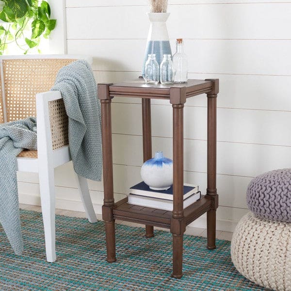 Rafiki Square Stylish End & Side Accent Table for Living Room | Brown