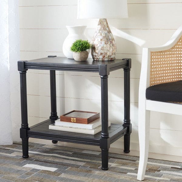 Rafiki Rectangle Side Tables & Accent Table for the Living Room | Black