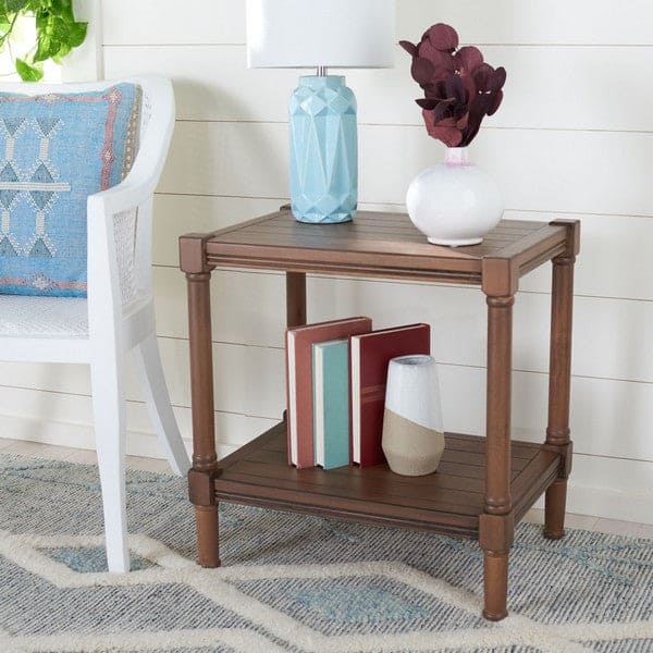 Rafiki Rectangle End Tables & Side Accent Table for Living Room | Brown