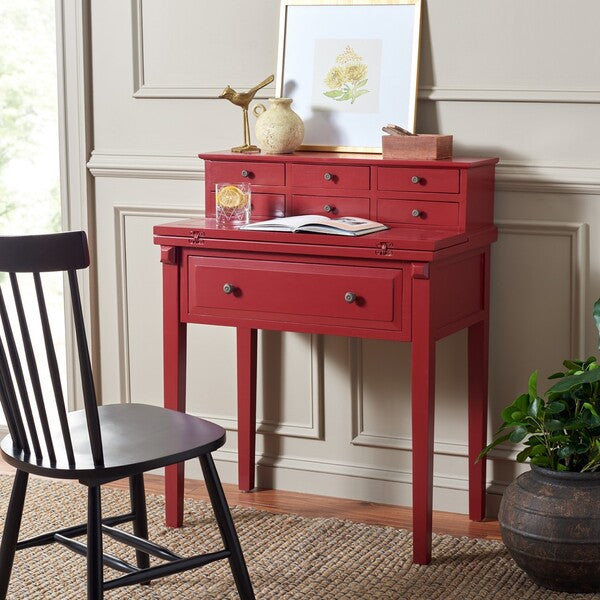 Abigail 7 Drawer Fold Down Desk | Pine and Cherry Finish