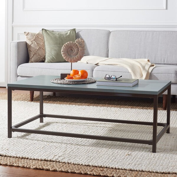 Alec Coffee Table - Farmhouse-Inspired with Open Steel Frame