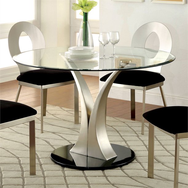 Melie Contemporary Stainless Steel Dining Table