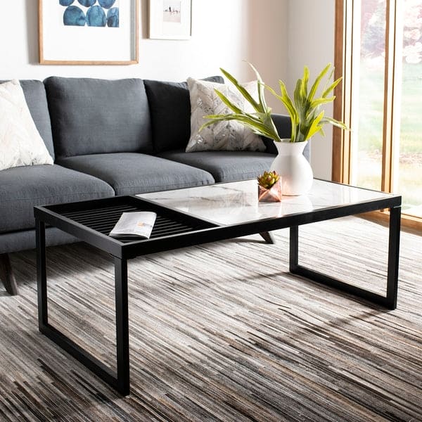 Zuri Coffee Table | The Perfect Marble & Black Coffee Table | Black & White