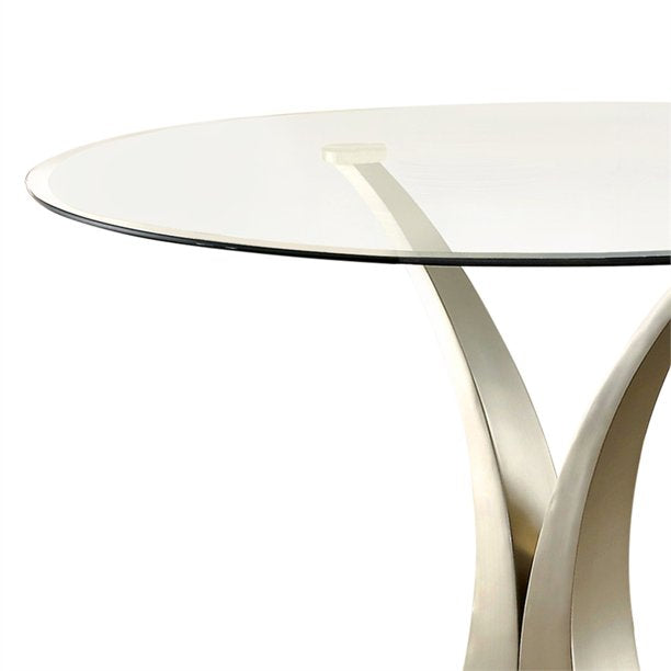 Melie Contemporary Stainless Steel Dining Table