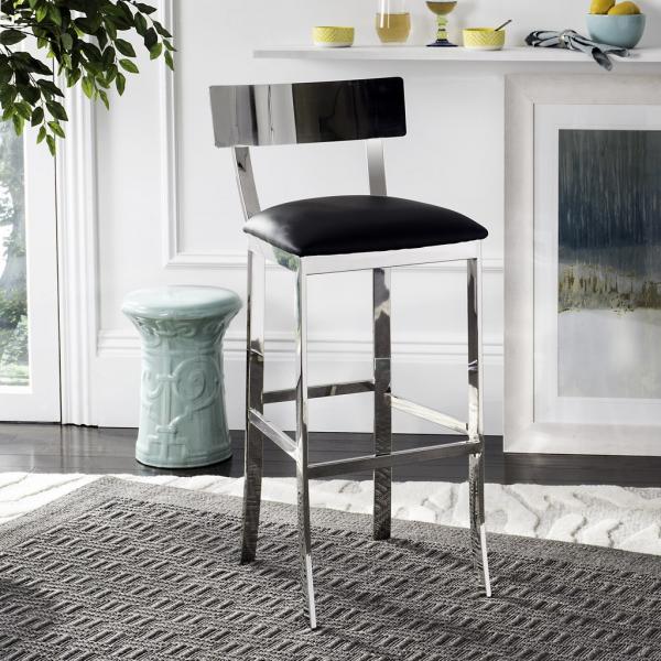 Abby 39''H Stainless Steel Bar Stool | Luxe Upholstery & Design