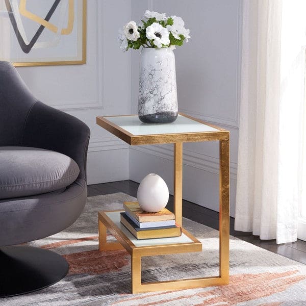 Kennedy Mirror Top Gold  Accent Table