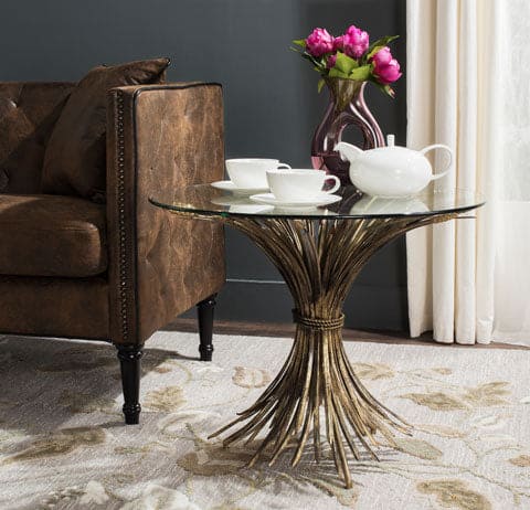 Ayris Sheaf Gold Leaf Accent Table