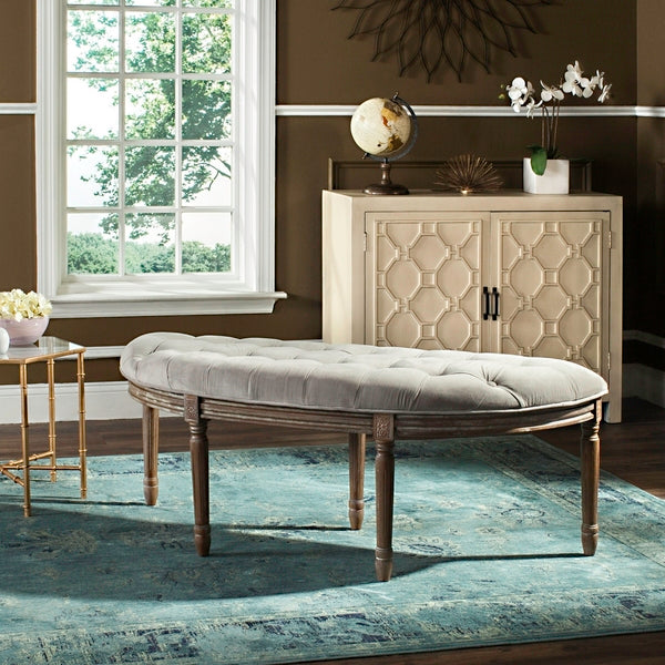 Abilene Tufted Rustic Semi Circle Bench | Sophistication and Comfort