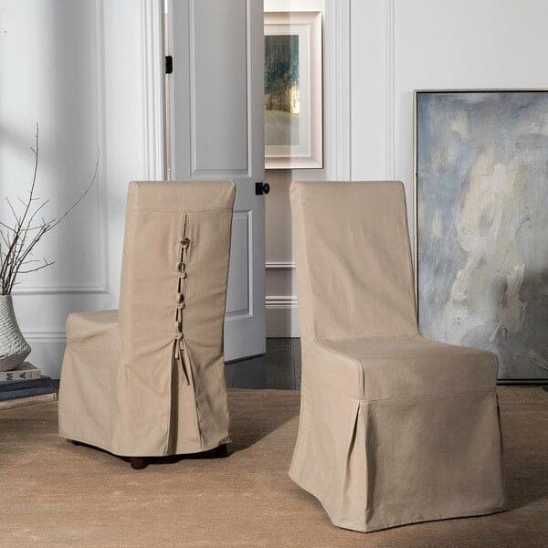 Adrianna 19''H Linen Slipcover Chair | Set of 2