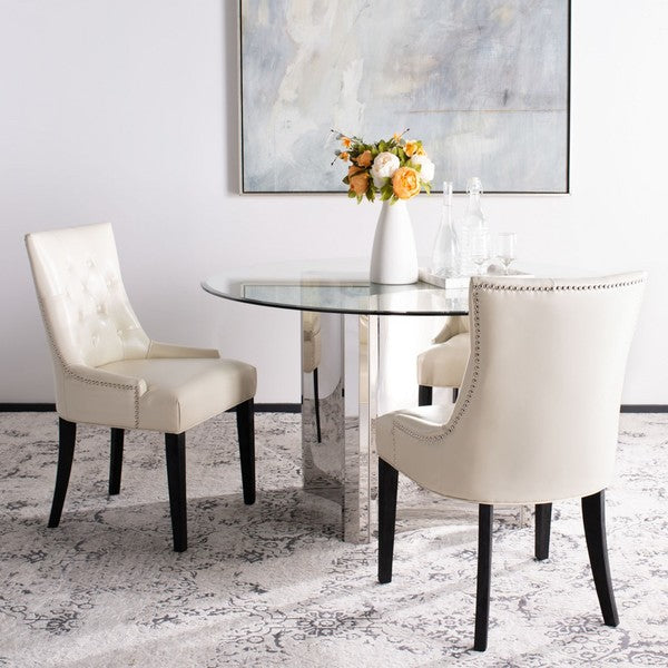 Abby 19"H Tufted Side Chairs with Silver Nail Heads