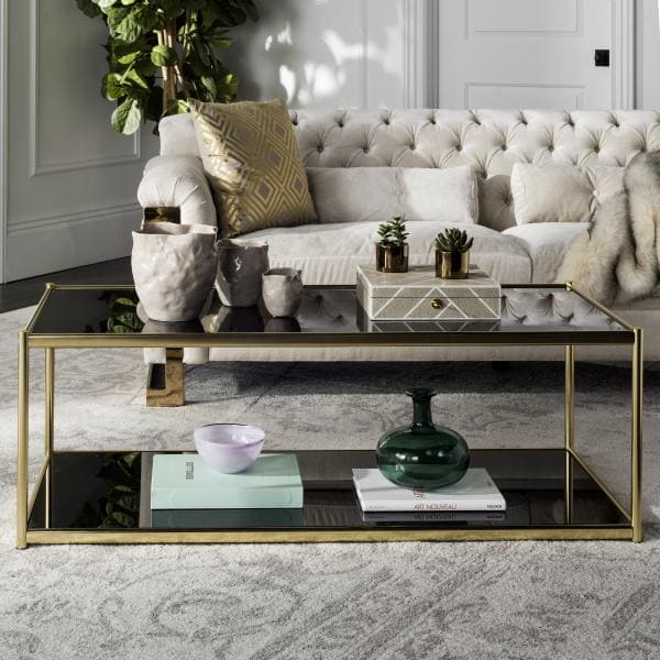 Zola Gold Iron & Smooth Glass Top Coffee Table