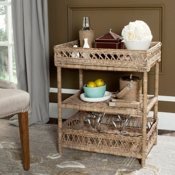 Ajani Wicker 3 Tier Accent Table | Professional Style